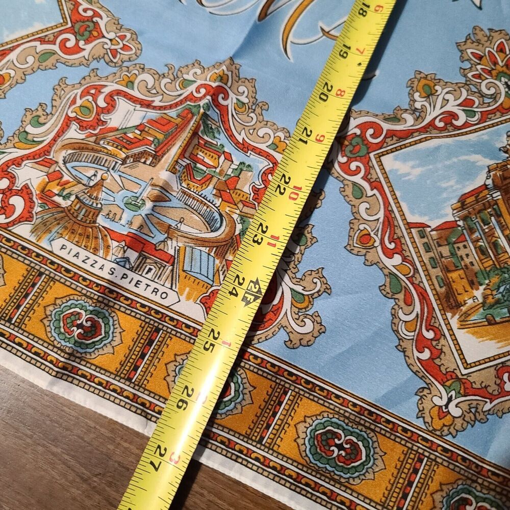 Italian Square Scarf Souvenir Rome Roma Landmarks Made In Italy Polyester - Picture 11 of 12